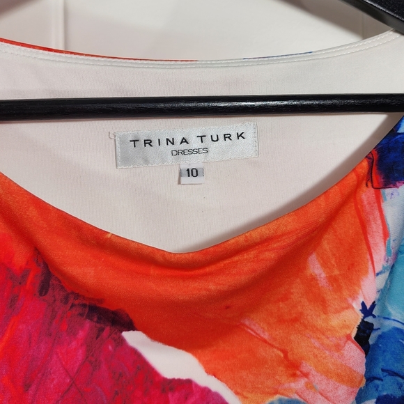 Trina Turk Felana Floral Watercolor Sleeveless Lined Jersey Dress - Picture 2 of 8